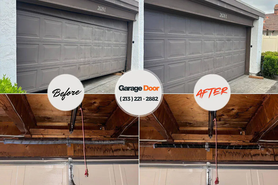 Before and after: garage door repair Buzzards Bay, MA